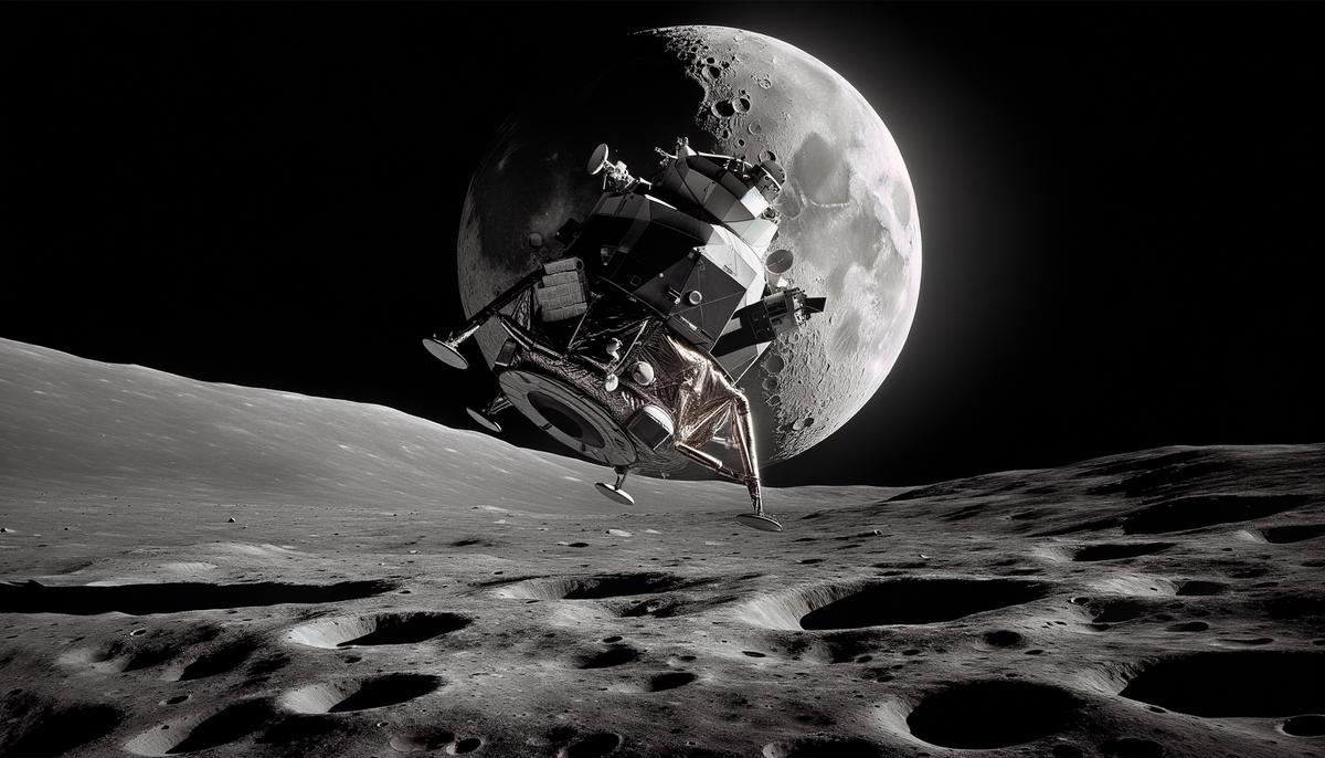 Apollo 11 lunar module Eagle descending to the moon's surface
