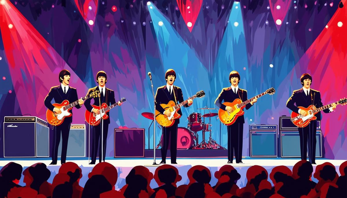 The Beatles performing on The Ed Sullivan Show, February 9, 1964