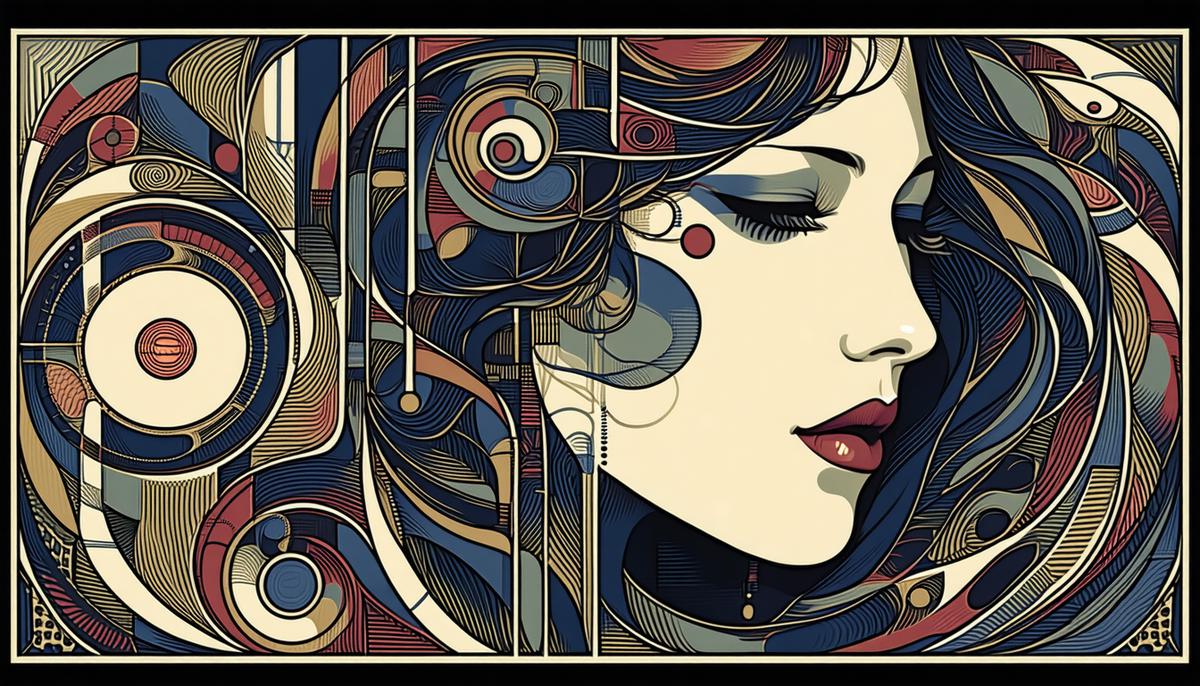 An elegant Bonnie MacLean poster with intricate designs and harmonious colors