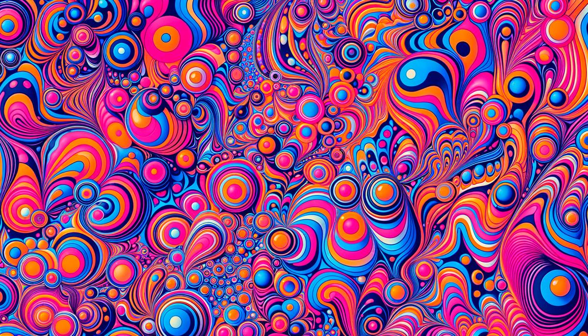 Cream's Disraeli Gears album cover with its distinctive psychedelic artwork of fluorescent pink, orange, and blue shapes