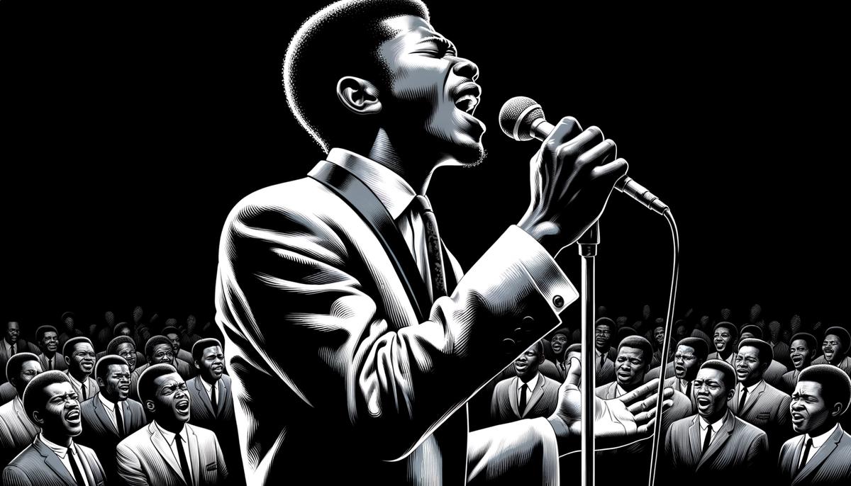 Sam Cooke singing A Change Is Gonna Come on stage