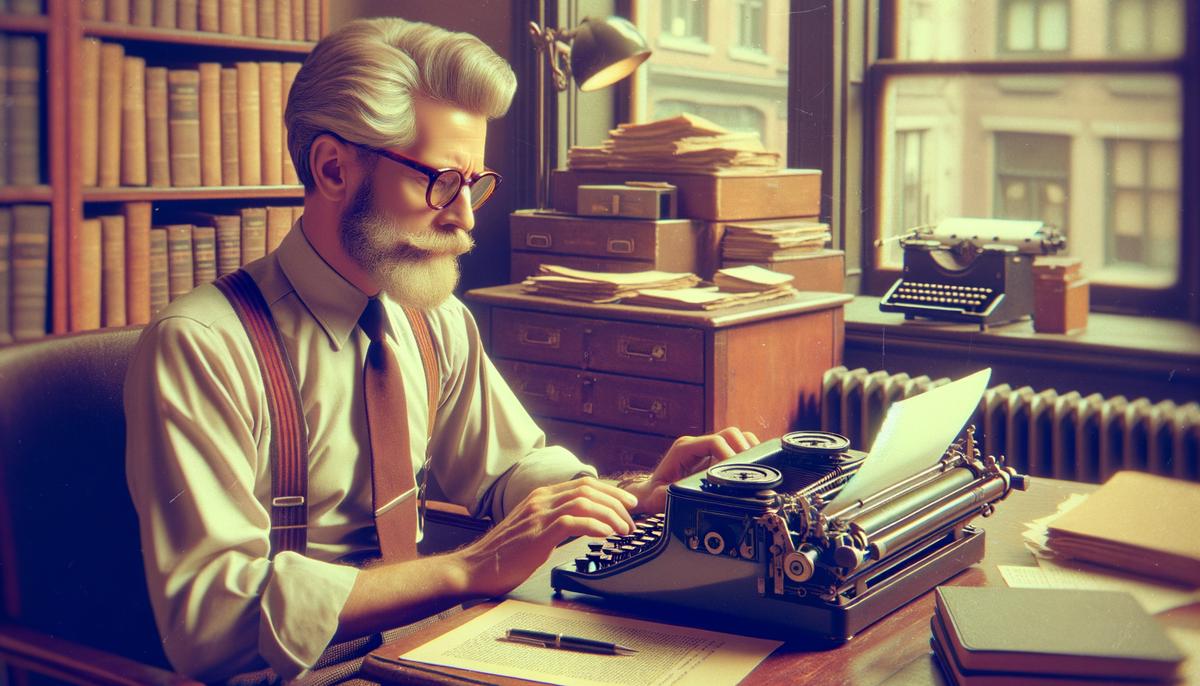 Sherwood Schwartz writing at his desk in the 1960s